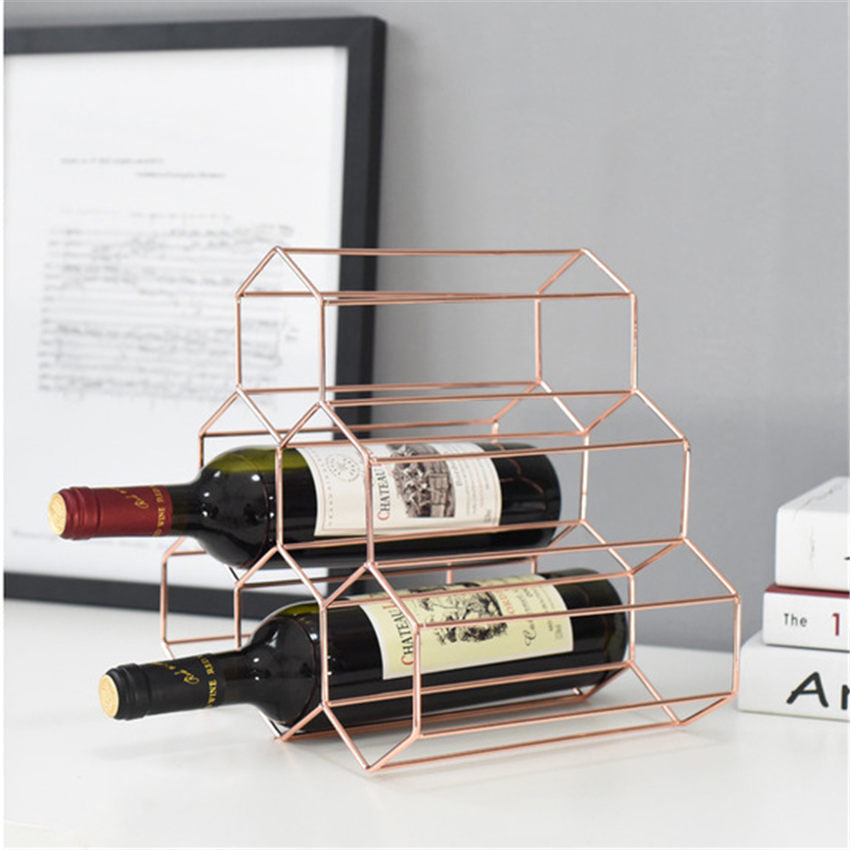 Nordic Style Geometric Wine Rack - Image 1