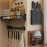 Mat Black No Drill Metal Kitchen Storage - MaviGadget