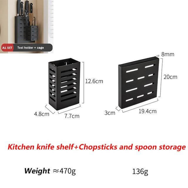 Mat Black No Drill Metal Kitchen Storage - Image 20