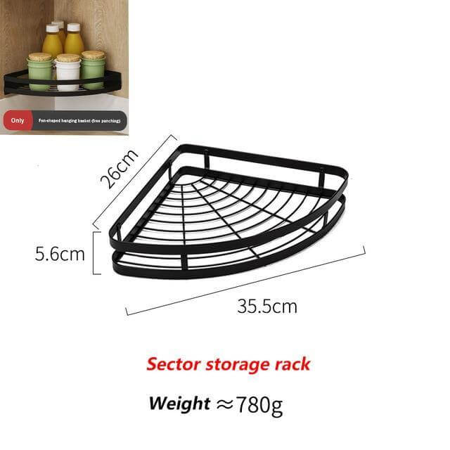Mat Black No Drill Metal Kitchen Storage - Image 16
