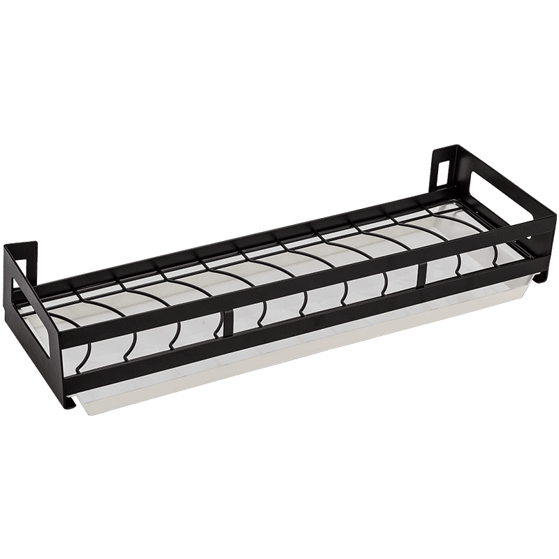 Mat Black No Drill Metal Kitchen Storage - Image 4