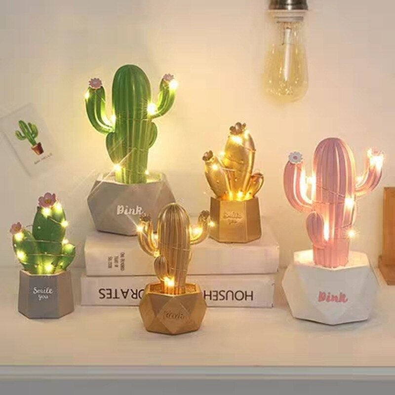 Colorful Cactus LED Table Night Lamp