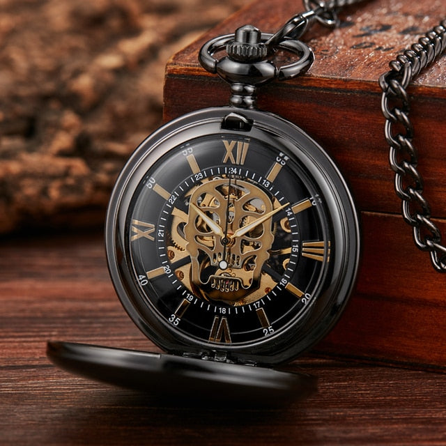 Retro Elegant Fire Black Pocket Watch - Image 4