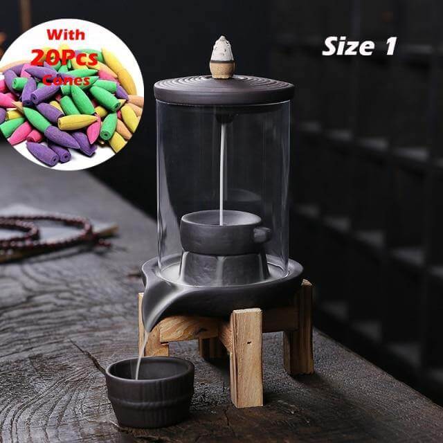 Feng Shui Ceramic Dragon Waterfall Incense Burner - Image 6