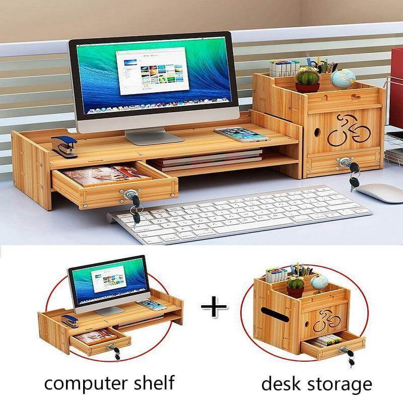 Multifunction Desktop Monitor Riser Computer Organizer - Image 8