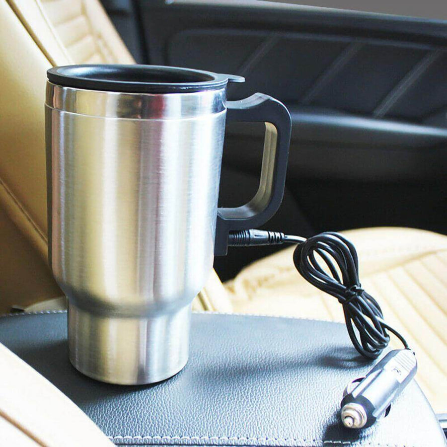 500ML Electric In-car Stainless Steel Travel Heated Mug - Image 0