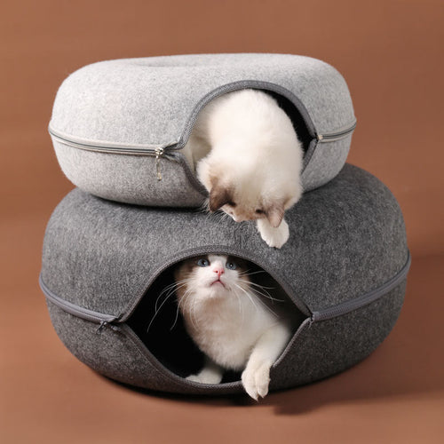 Donut Natural Felt Pet Cave Bed - Image 0