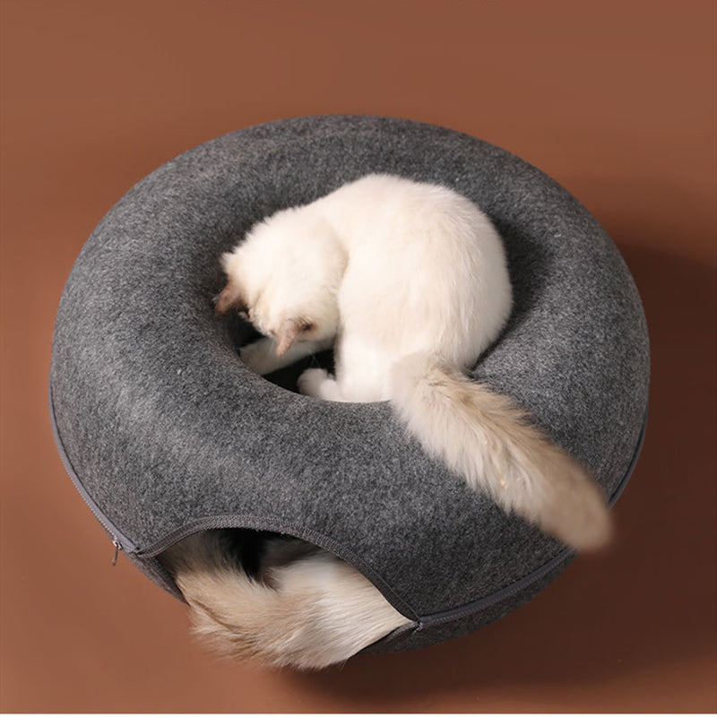 Donut Natural Felt Pet Cave Bed - Image 4