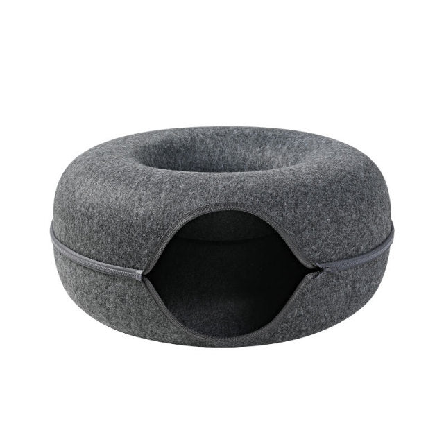 Donut Natural Felt Pet Cave Bed