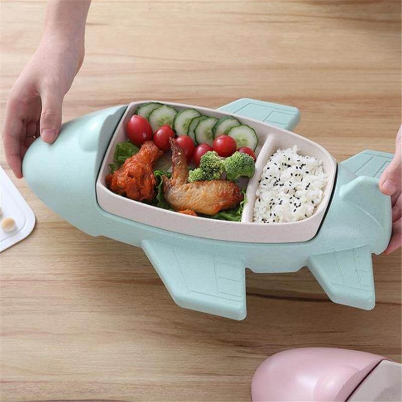 Children's Bamboo Aircraft Shape Tableware - Image 3