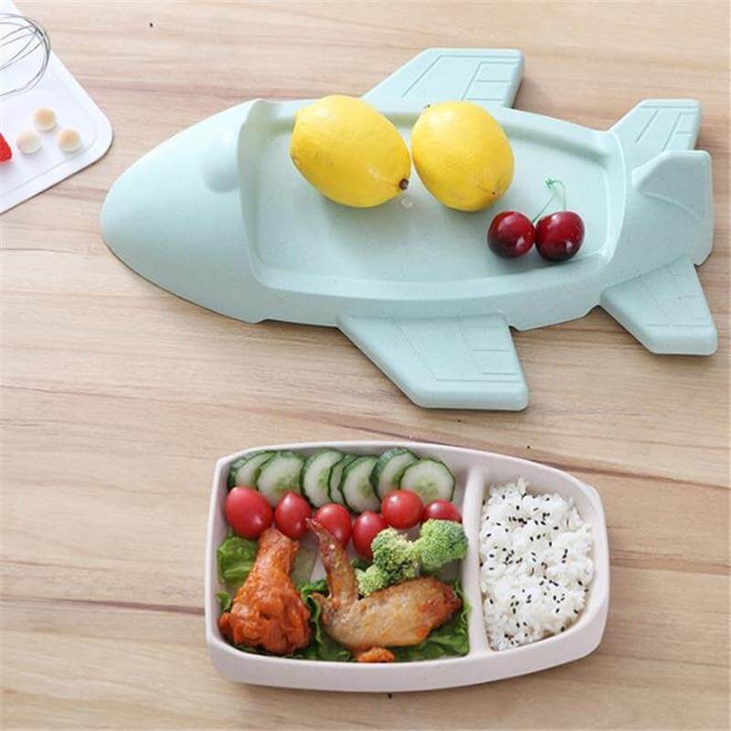 Children's Bamboo Aircraft Shape Tableware - Image 5