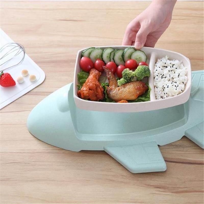 Children's Bamboo Aircraft Shape Tableware - Image 4