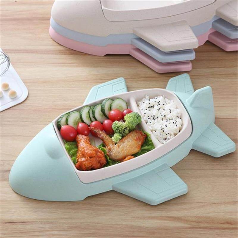 Children's Bamboo Aircraft Shape Tableware