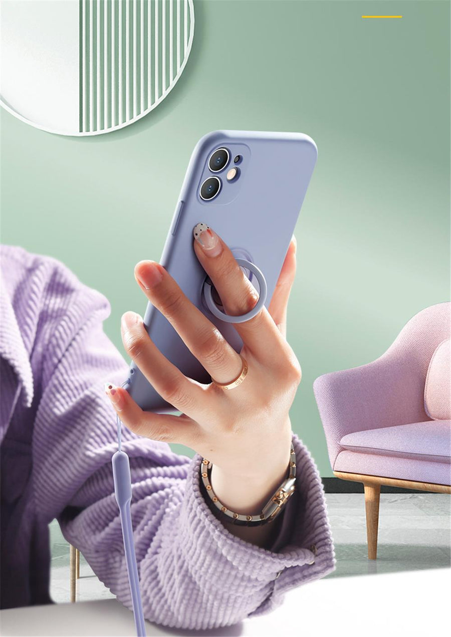 Soft Silicone Hand Strap Ring iPhone Cover - Image 0