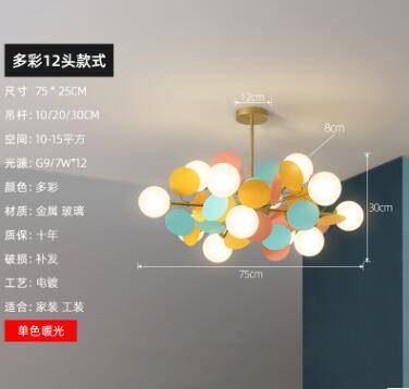 Nordic Multicolor Art Tree Led Pendant Lights - Image 8