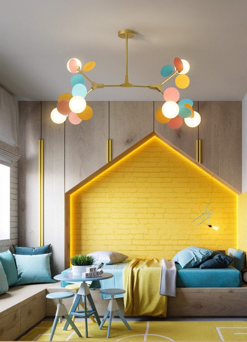 Nordic Multicolor Art Tree Led Pendant Lights - Image 26