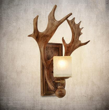 Antique Antler Wooden Wall Light - Image 9