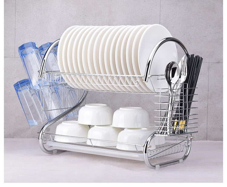 Kitchen Stainless Steel Rack Tableware Organizer