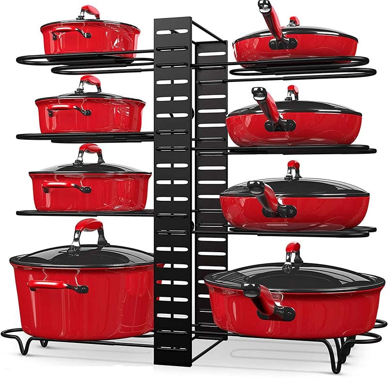 Adjustable Multi-Tier Kitchen Pan Organizer - Image 1