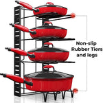 Adjustable Multi-Tier Kitchen Pan Organizer