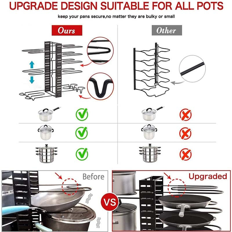 Adjustable Multi-Tier Kitchen Pan Organizer - Image 4
