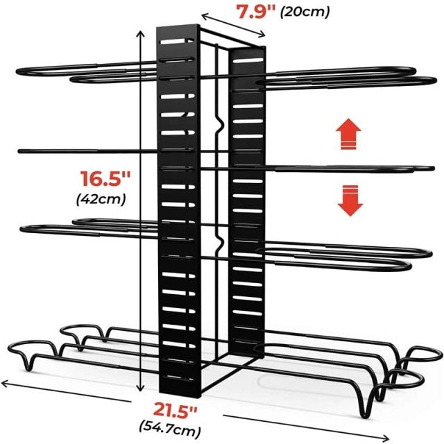 Adjustable Multi-Tier Kitchen Pan Organizer