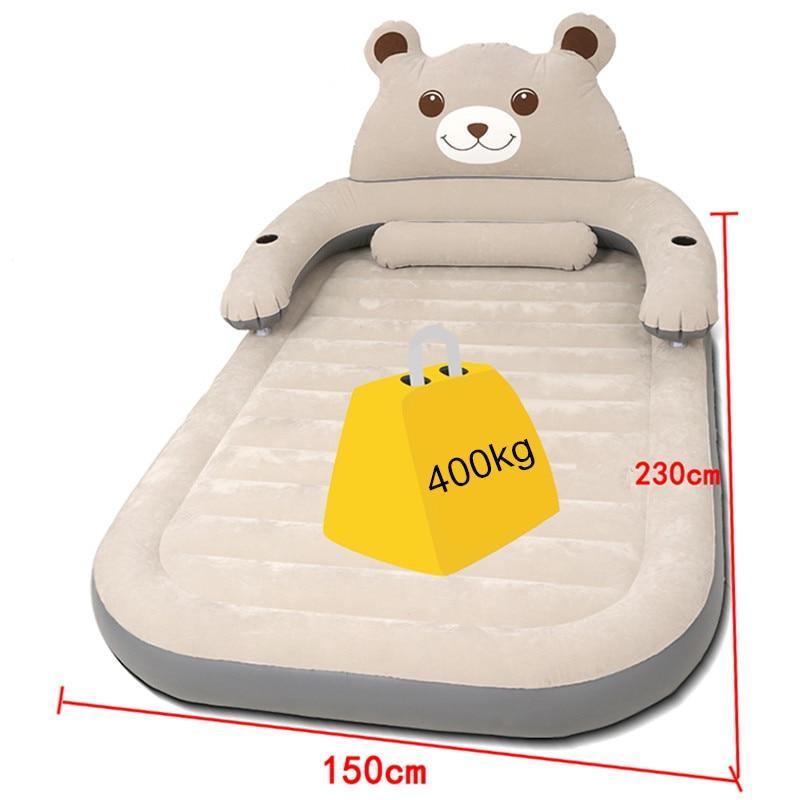Cartoon Bear Comfy Inflatable Bed with Backrest - Image 2