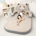 Cartoon Bear Comfy Inflatable Bed with Backrest