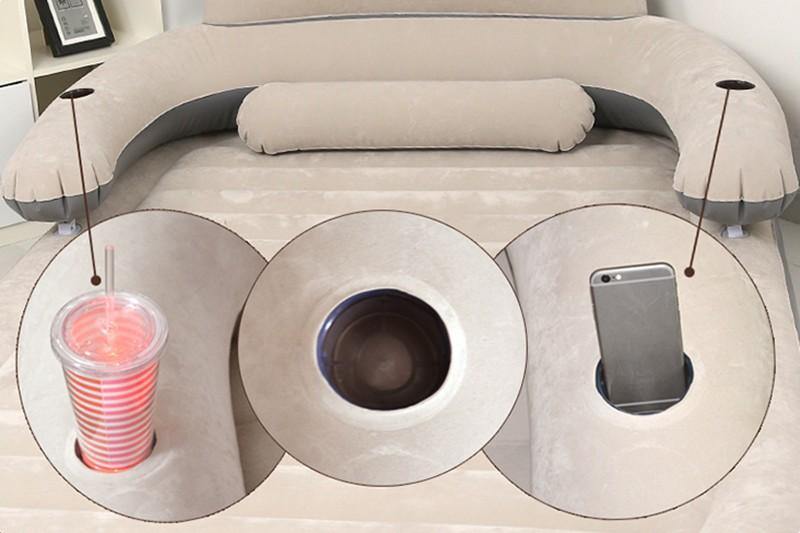 Cartoon Bear Comfy Inflatable Bed with Backrest - Image 1