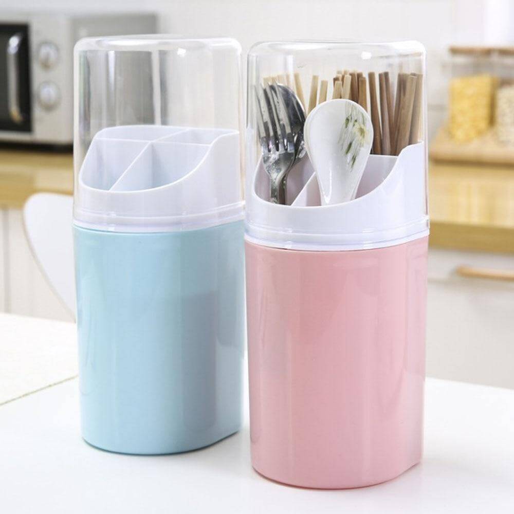 Wall Mounted Hanging Cutlery Drain Box with Lid