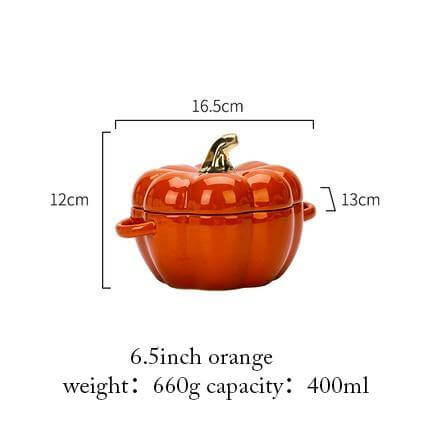Pumpkin Shape Baking Bowl With Glazed Lid - Image 3