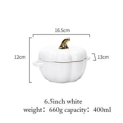 Pumpkin Shape Baking Bowl With Glazed Lid - Image 2