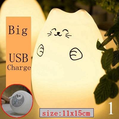 Colorful LED Silicone Touch Sensor Cat Night Lamp - Image 13