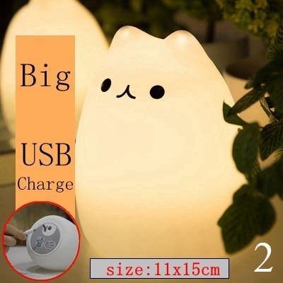 Colorful LED Silicone Touch Sensor Cat Night Lamp - Image 14