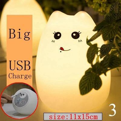 Colorful LED Silicone Touch Sensor Cat Night Lamp - Image 15