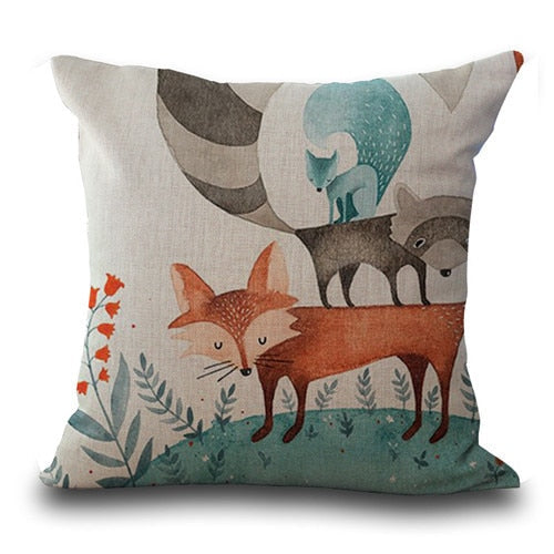 Fox Pattern Cushion Pillow Cases - Image 3