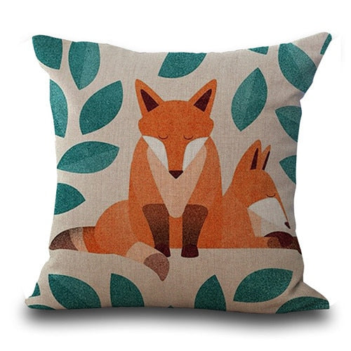Fox Pattern Cushion Pillow Cases - Image 5