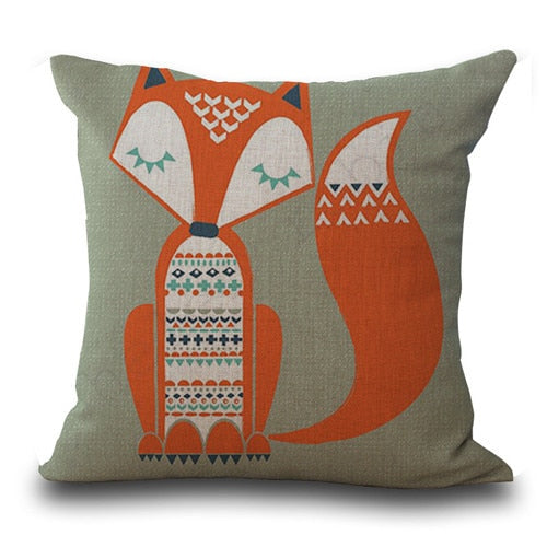 Fox Pattern Cushion Pillow Cases - Image 2