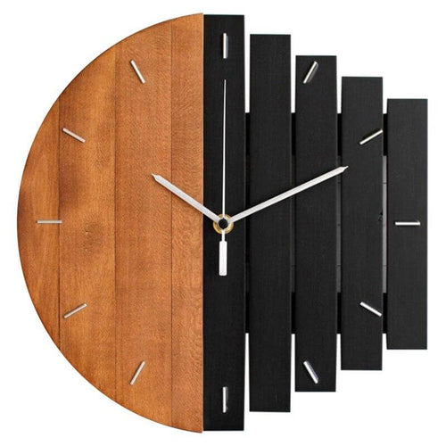 Retro Divided Wooden Wall Clock - Image 0