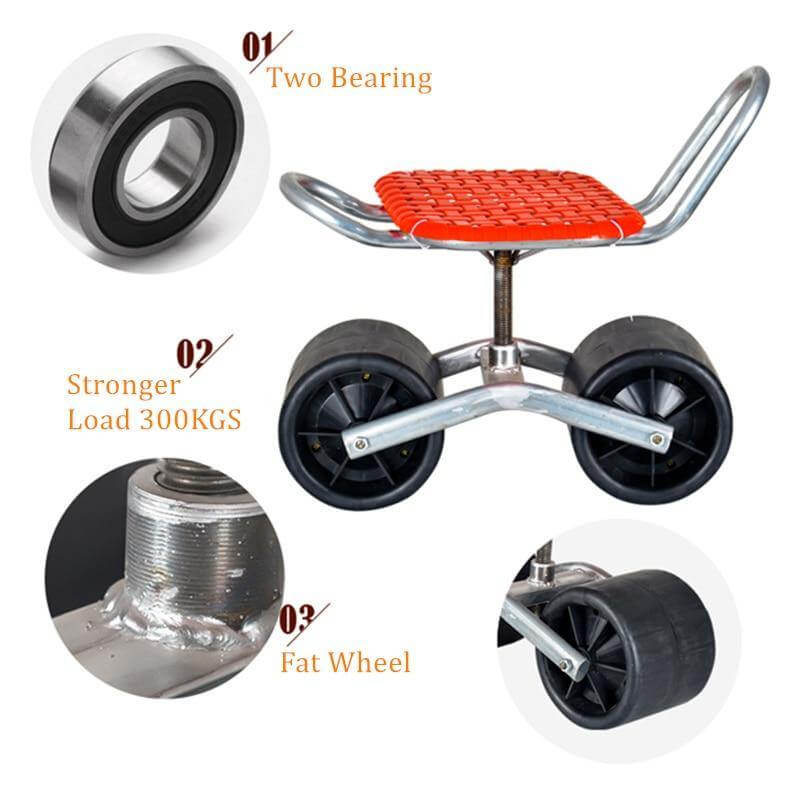 Garden Mobile Agricultural Lazy Rotatable Wheeled Stool - Image 1