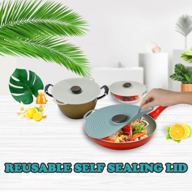 Reusable Airtight Self Sealing Silicone Lid - Image 2