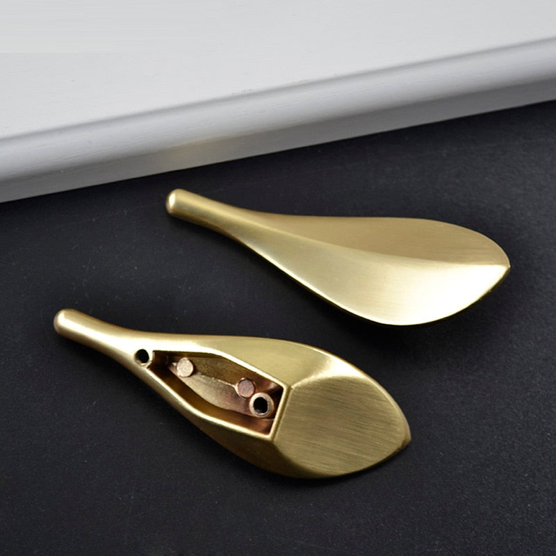 Nordic Golden Leaf Shaped Cabinet Door Knob - Image 3