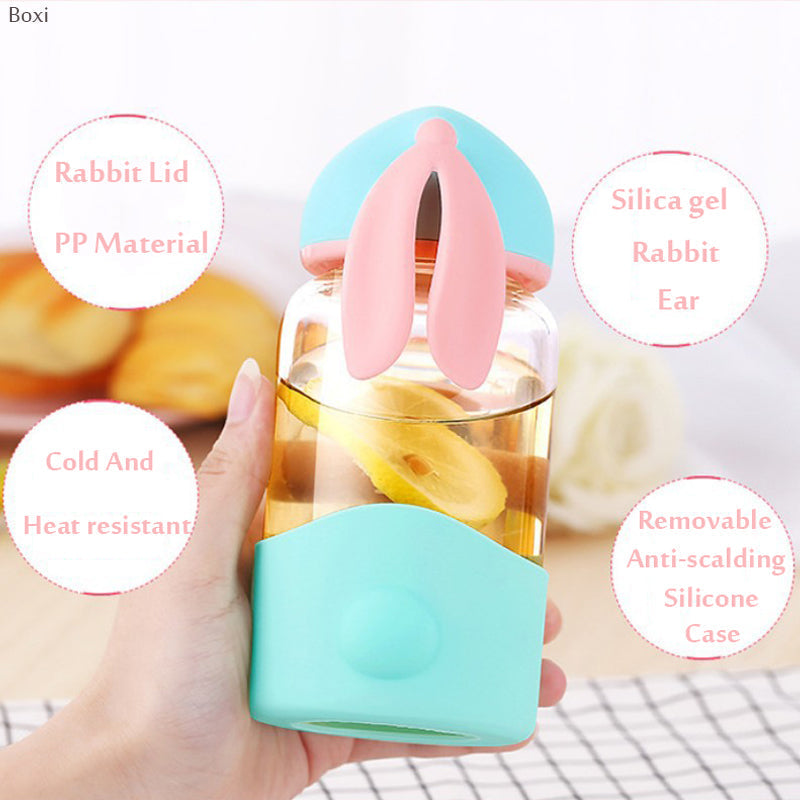 Cute Rabbit Glass Milk Cup for Kids - Image 1