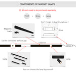 Wall-Mounted Black Continuous Magnetic Track System Light