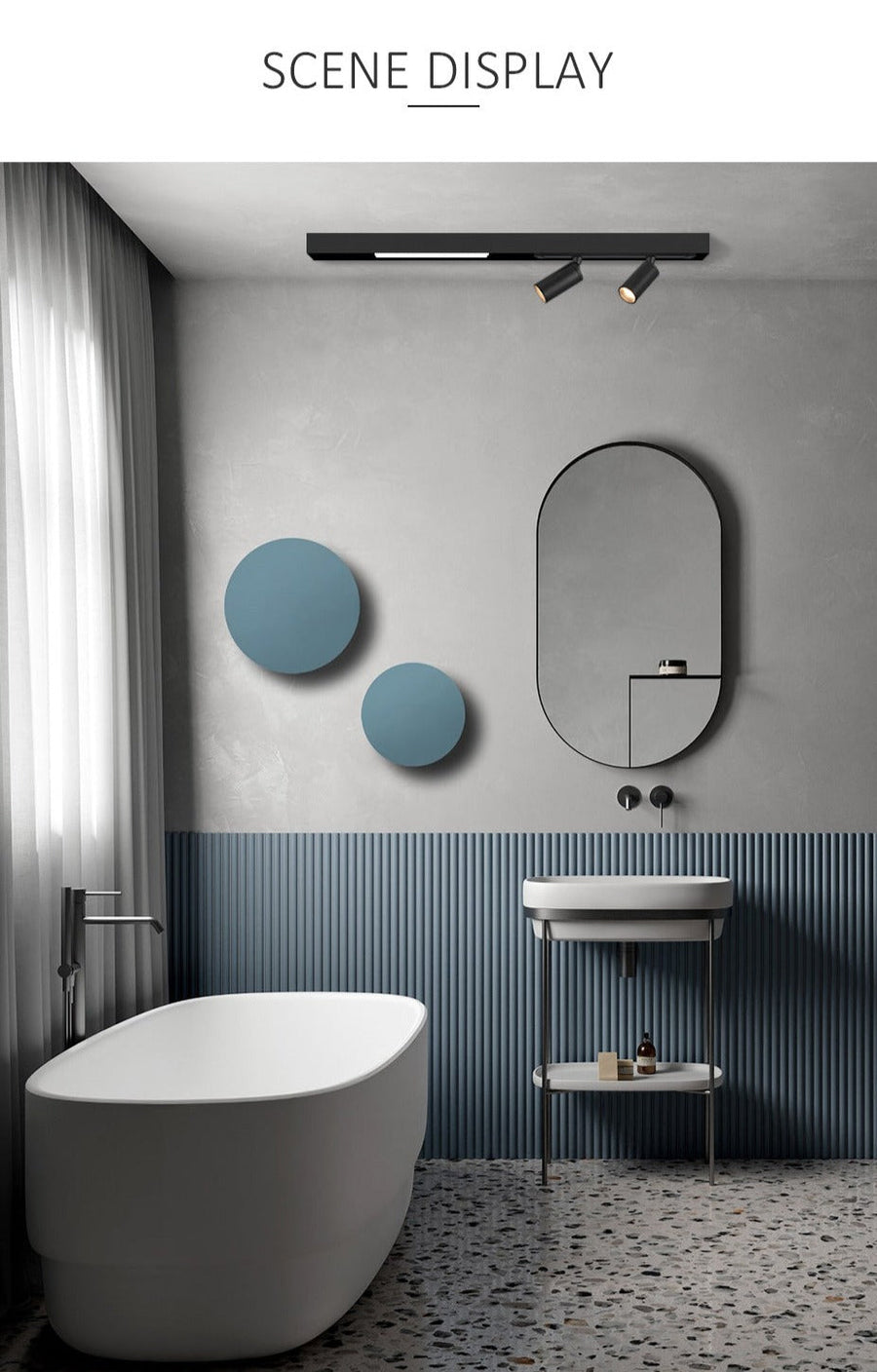 Wall-Mounted Black Continuous Magnetic Track System Light - Image 8