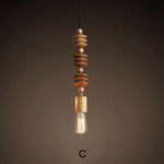 Retro Style Nature Oak Wooden Pendant Lamp