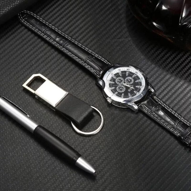 Fashion Dark Elegant Men's Watch Gift Set