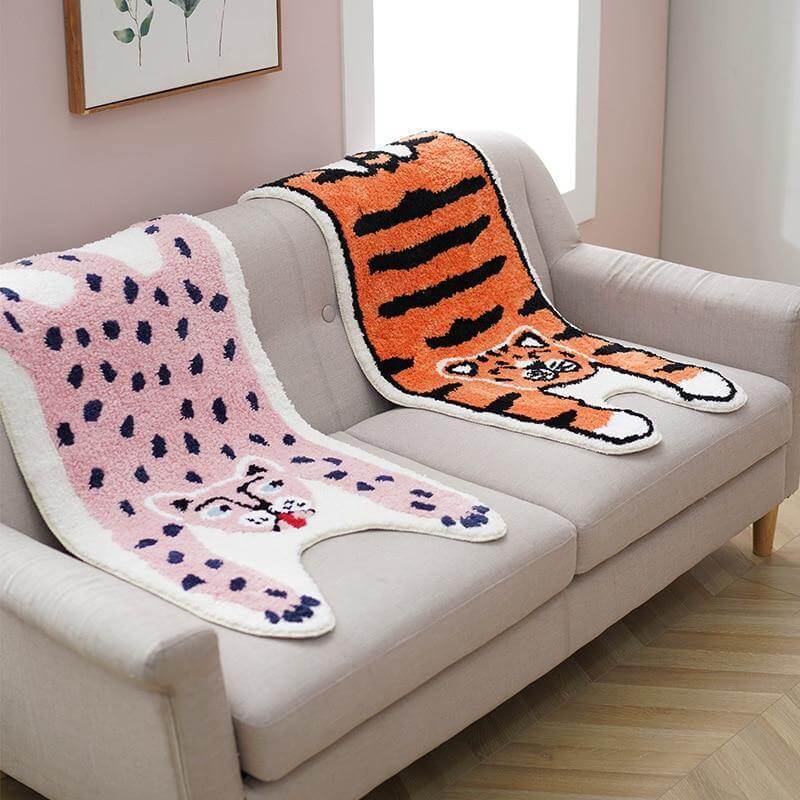 Colorful Cartoon Wild Animals Bedroom Rug - Image 6