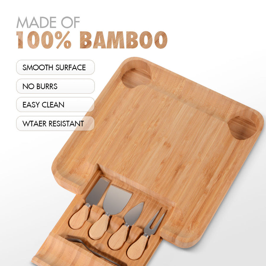 Bamboo Wood Breakfast Serving Platter Board - Image 2