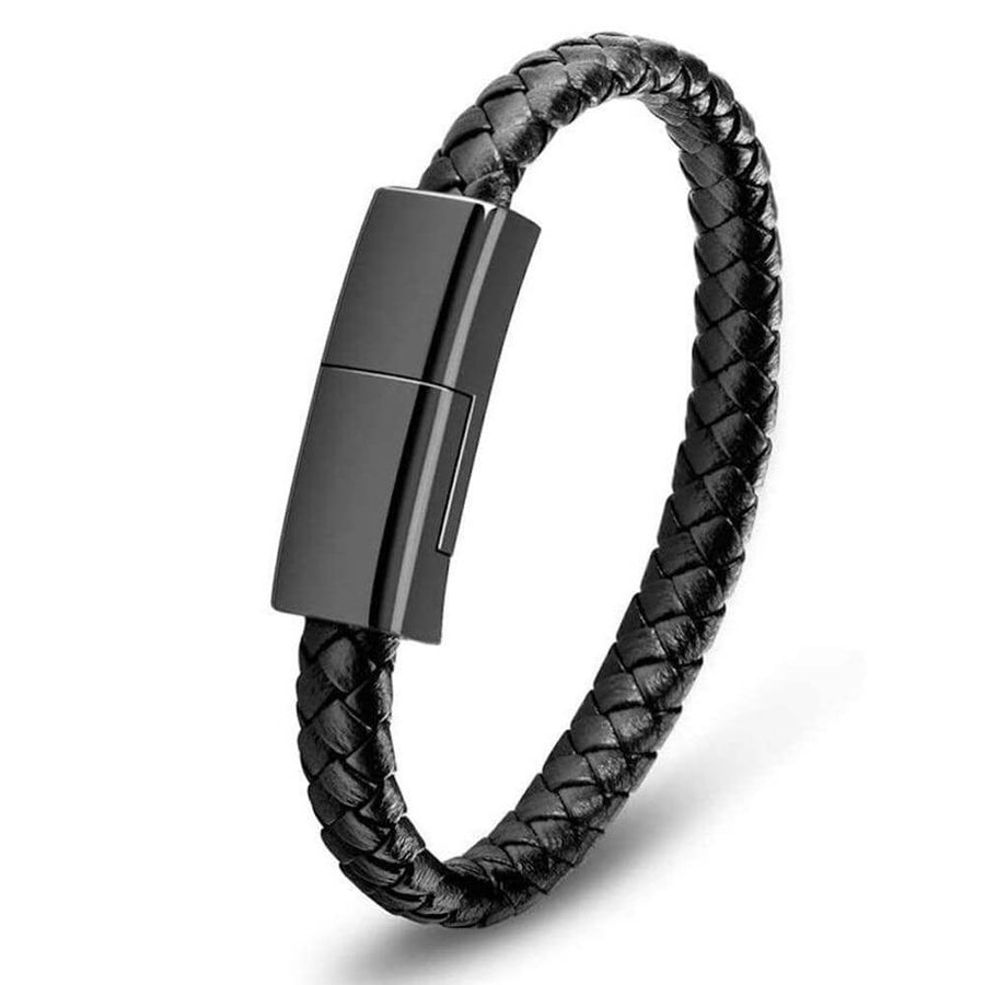 Leather Mini USB Bracelet Charger - Image 1